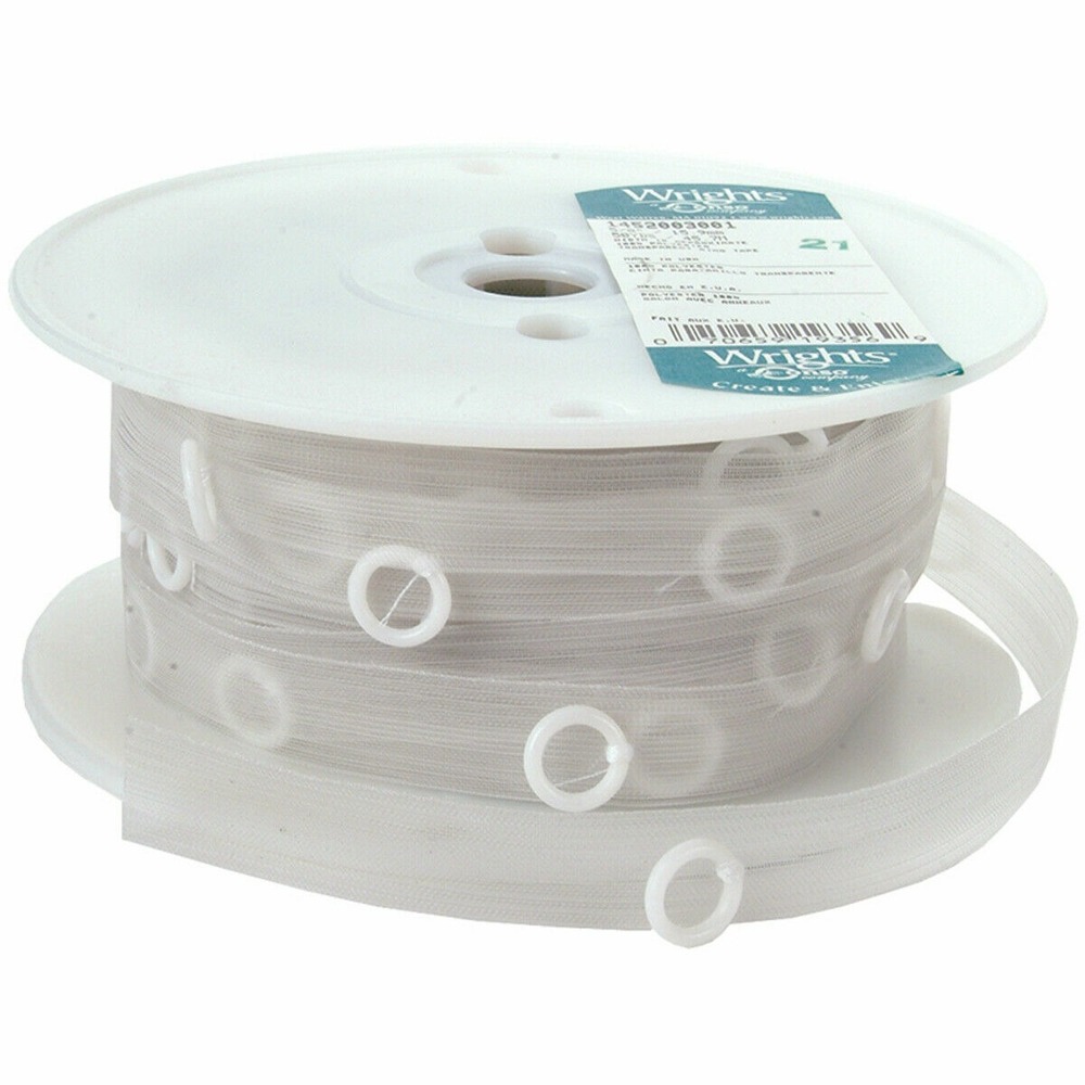 Wrights Transparent Ring Tape 0.625 Inch x 5 Yards Roman Shade Trim 3001